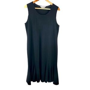 Misook Black Sleeveless Dress with Flounce Hem